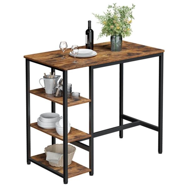 VASAGLE Bistrotisch rechteckig Spanplatte braun 109,0 x 60,0 x 100,0 cm, 1 St.