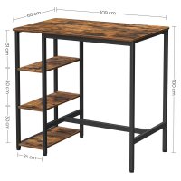 VASAGLE Bistrotisch rechteckig Spanplatte braun 109,0 x 60,0 x 100,0 cm, 1 St.