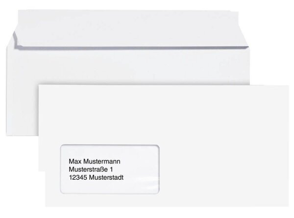 MAILmedia Briefumschläge Cygnus Excellence® DIN lang+ mit Fenster hochweiß haftklebend 500 St.