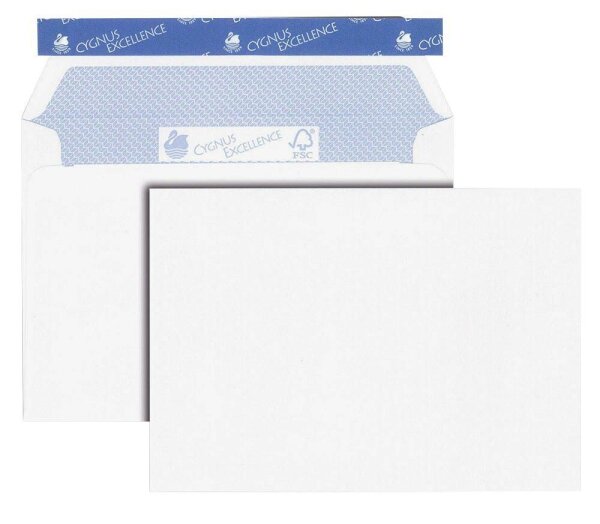 MAILmedia Briefumschläge Cygnus Excellence® DIN C6 ohne Fenster hochweiß haftklebend 100 St.