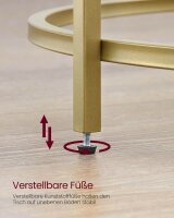 VASAGLE Couchtisch rund Glas gold 84,0 x 84,0 x 45,5 cm, 1 St.