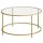 VASAGLE Couchtisch rund Glas gold 84,0 x 84,0 x 45,5 cm, 1 St.