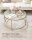 VASAGLE Couchtisch rund Glas gold 84,0 x 84,0 x 45,5 cm, 1 St.