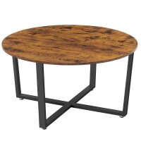 VASAGLE Couchtisch rund Spanplatte braun 88,0 x 88,0 x...