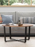 VASAGLE Couchtisch rund Spanplatte braun 88,0 x 88,0 x 47,0 cm, 1 St.