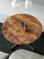 VASAGLE Couchtisch rund Spanplatte braun 88,0 x 88,0 x 47,0 cm, 1 St.