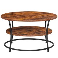 VASAGLE Couchtisch rund Spanplatte braun 80,0 x 80,0 x...