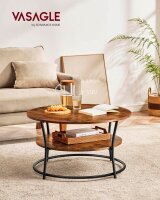 VASAGLE Couchtisch rund Spanplatte braun 80,0 x 80,0 x 45,0 cm, 1 St.