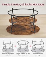 VASAGLE Couchtisch rund Spanplatte braun 80,0 x 80,0 x 45,0 cm, 1 St.