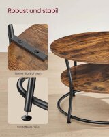 VASAGLE Couchtisch rund Spanplatte braun 80,0 x 80,0 x 45,0 cm, 1 St.