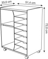 PAPERFLOW Bürowagen schwarz 51,4 x 33,0 x 72,0 cm