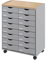 PAPERFLOW Bürowagen grau 55,2 x 35,0 x 74,5, ohne Rollen 69,0 cm