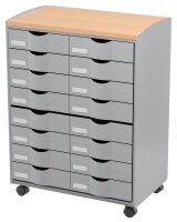 PAPERFLOW Bürowagen grau 55,2 x 35,0 x 74,5, ohne Rollen 69,0 cm