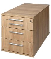 HAMMERBACHER Solid TC30 Rollcontainer nussbaum 4 Auszüge 42,8 x 80,0 x 51,2 cm
