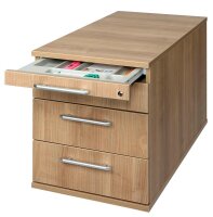 HAMMERBACHER Solid TC30 Rollcontainer nussbaum 4 Auszüge 42,8 x 80,0 x 51,2 cm