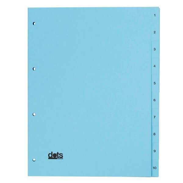 dots Ordnerregister DIN A4 Vollformat 1-10 blau 10-teilig, 5 Satz