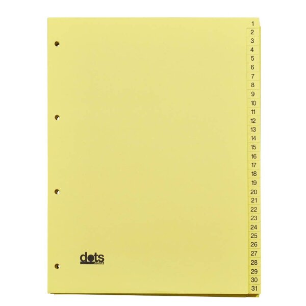 dots Ordnerregister Vollformat 1-31 gelb 31-teilig, 5 Satz
