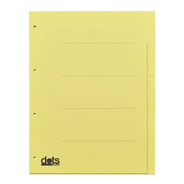 dots Ordnerregister DIN A4 Vollformat blanko gelb 5-teilig, 5 Satz