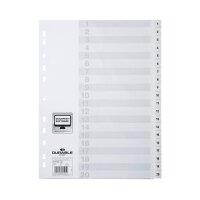 DURABLE Ordnerregister Vollformat 1-20 weiß...