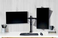 Kensington Monitor-Halterung SmartFit Ergo Dual K55409WW schwarz für 2 Monitore, Tischklemme, Tischbohrung