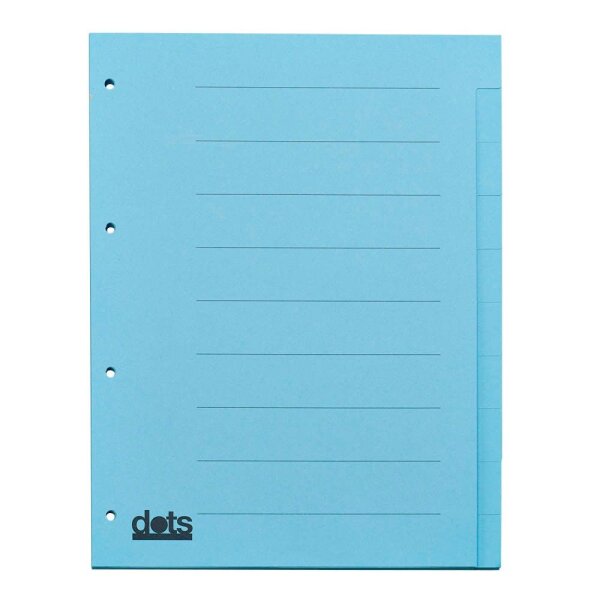 dots Ordnerregister DIN A4 Vollformat blanko blau 10-teilig, 5 Satz