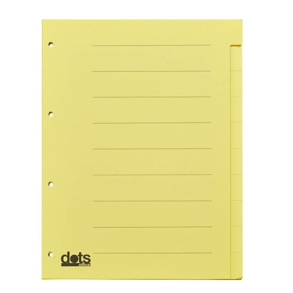 dots Ordnerregister DIN A4 Vollformat blanko gelb 10-teilig, 5 Satz