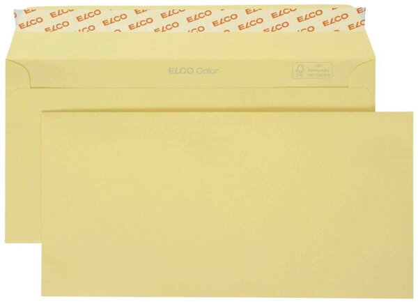 ELCO Briefumschläge Color DIN lang ohne Fenster hellchamois haftklebend 25 St.