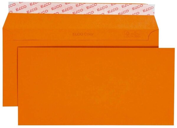 ELCO Briefumschläge Color DIN lang ohne Fenster orange haftklebend 25 St.