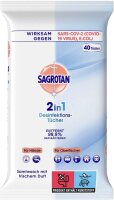 SAGROTAN® Desinfektionstücher 2in1 1-lagig...