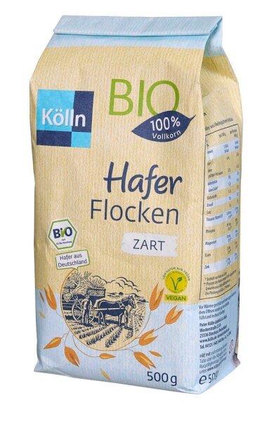 Kölln Bio zarte Haferflocken 500,0 g, 1 St.