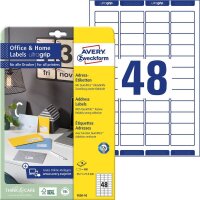 480 AVERY Zweckform Adressetiketten 7636-10 weiß...