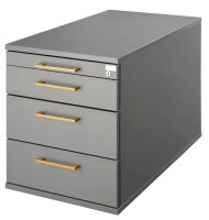 HAMMERBACHER Solid Rollcontainer grafit 4 Auszüge 42,8 x 80,0 x 51,2 cm
