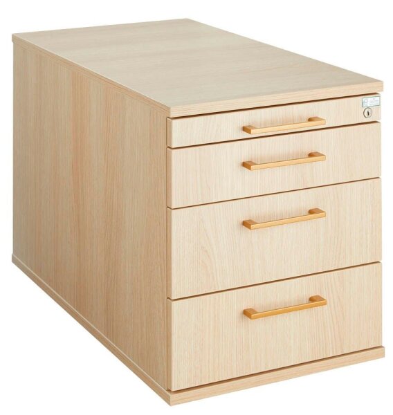 HAMMERBACHER Solid Rollcontainer eiche 4 Auszüge 42,8 x 80,0 x 51,2 cm