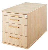 HAMMERBACHER Solid Rollcontainer eiche 4 Auszüge 42,8 x 80,0 x 51,2 cm