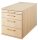 HAMMERBACHER Solid Rollcontainer eiche 4 Auszüge 42,8 x 80,0 x 51,2 cm