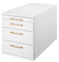 HAMMERBACHER Solid Rollcontainer weiß 4 Auszüge 42,8 x 80,0 x 51,2 cm