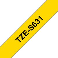 brother Schriftband TZe-S631 TZES631, 12 mm, schwarz auf gelb, 1 St.