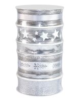 PRÄSENT Geschenkband Weihnachten satiniert silber...