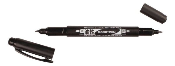 Tombow MONO twin Permanentmarker schwarz 0,4 - 0,8 mm, 1 St.