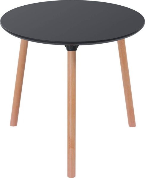 meet powered by PAPERFLOW PALOMBA Bistrotisch rund MDF-Platte schwarz 80,0 x 80,0 x 75,0 cm, 1 St.