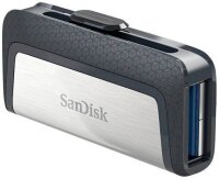 SanDisk USB-Stick Ultra Dual Drive USB Type-C silber, grau 64 GB