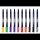 Tombow Fudenosuke Brush-Pens farbsortiert, 1 Set