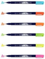 Tombow Fudenosuke Neon Brush-Pens farbsortiert, 1 Set