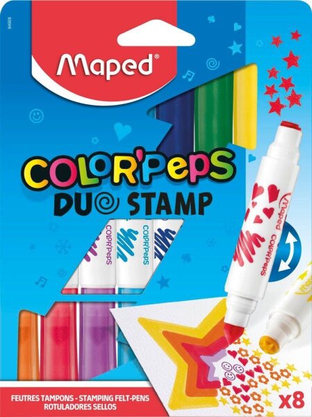 maped COLORPEPS Duo Stamp Filzstifte farbsortiert, 8 St.
