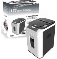 LMG AUTO180P4 Aktenvernichter mit Partikelschnitt P-4, 4 x 12 mm, bis 180 Blatt, lichtgrau