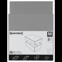 3 BUNTBOX M Geschenkboxen 1,1 l grau 17,0 x 11,0 x 6,0 cm