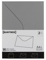 BUNTBOX Briefumschläge DIN C4 ohne Fenster grau Steckverschluss 2 St.