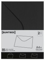 BUNTBOX Briefumschläge DIN C4 ohne Fenster schwarz Steckverschluss 2 St.