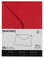 BUNTBOX Briefumschläge DIN C4 ohne Fenster rot Steckverschluss 2 St.