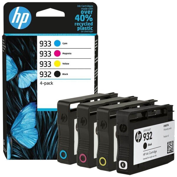 HP 932 + 933(6ZC71AE) schwarz, cyan, magenta, gelb Druckerpatronen, 4er-Set